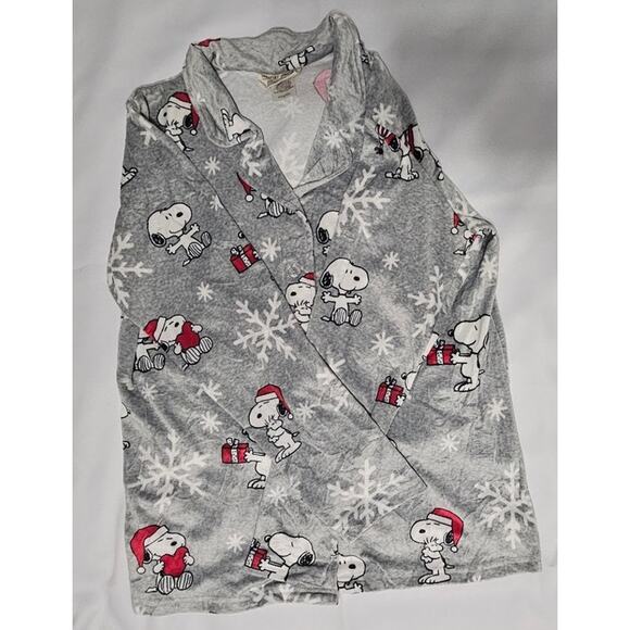 Munki Munki Peanuts Munki Munki Snoopy Winter Holiday Pajama PJS Top, Sz M - Picture 8 of 10